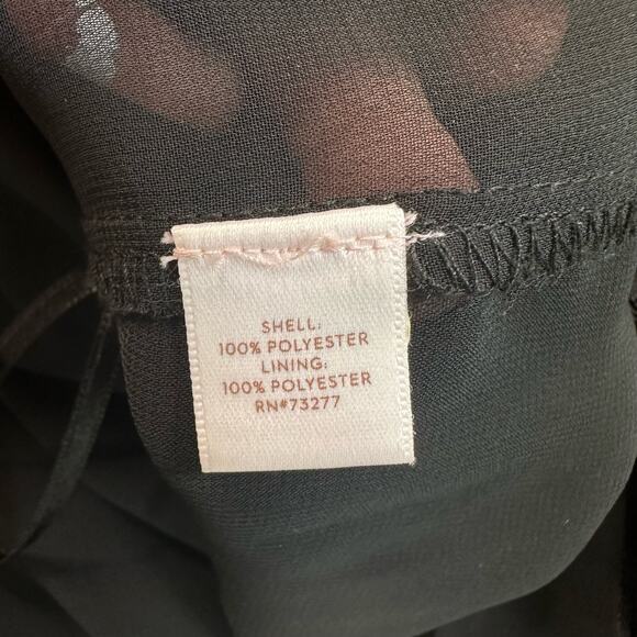 Lauren Conard LC Black Lace Open Shoulder Blouse WMNS Small Sheer Top Lined Boho - Picture 6 of 8